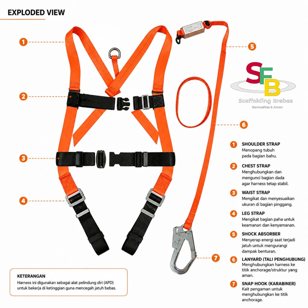Sewa Body Harnes Tali Webbing Tegal